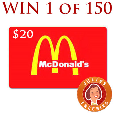 Free $20 McDonalds Arch Card Giveaway - 150 winners ...