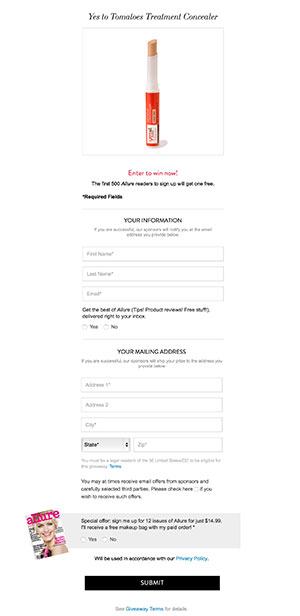 Typical Allure Claim Form