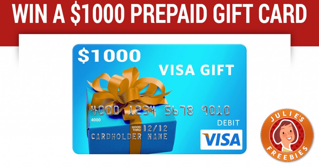 Win a 1000 Prepaid Gift Card 5 winners Julie's Freebies