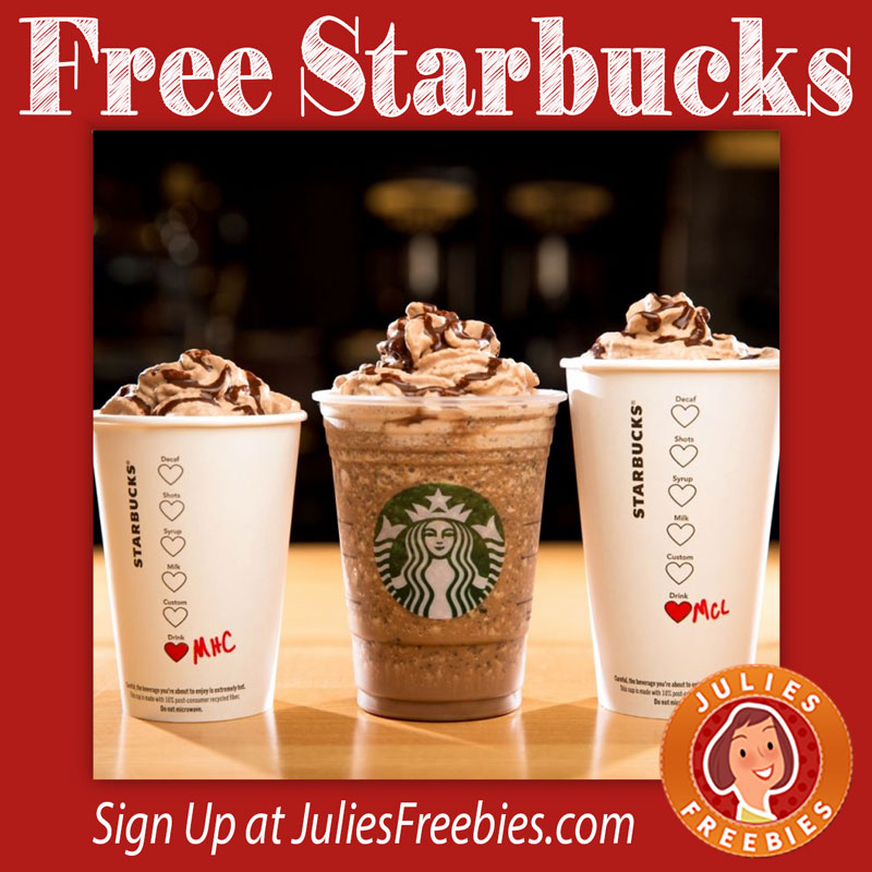 Free Starbucks DELIVERED Julie's Freebies