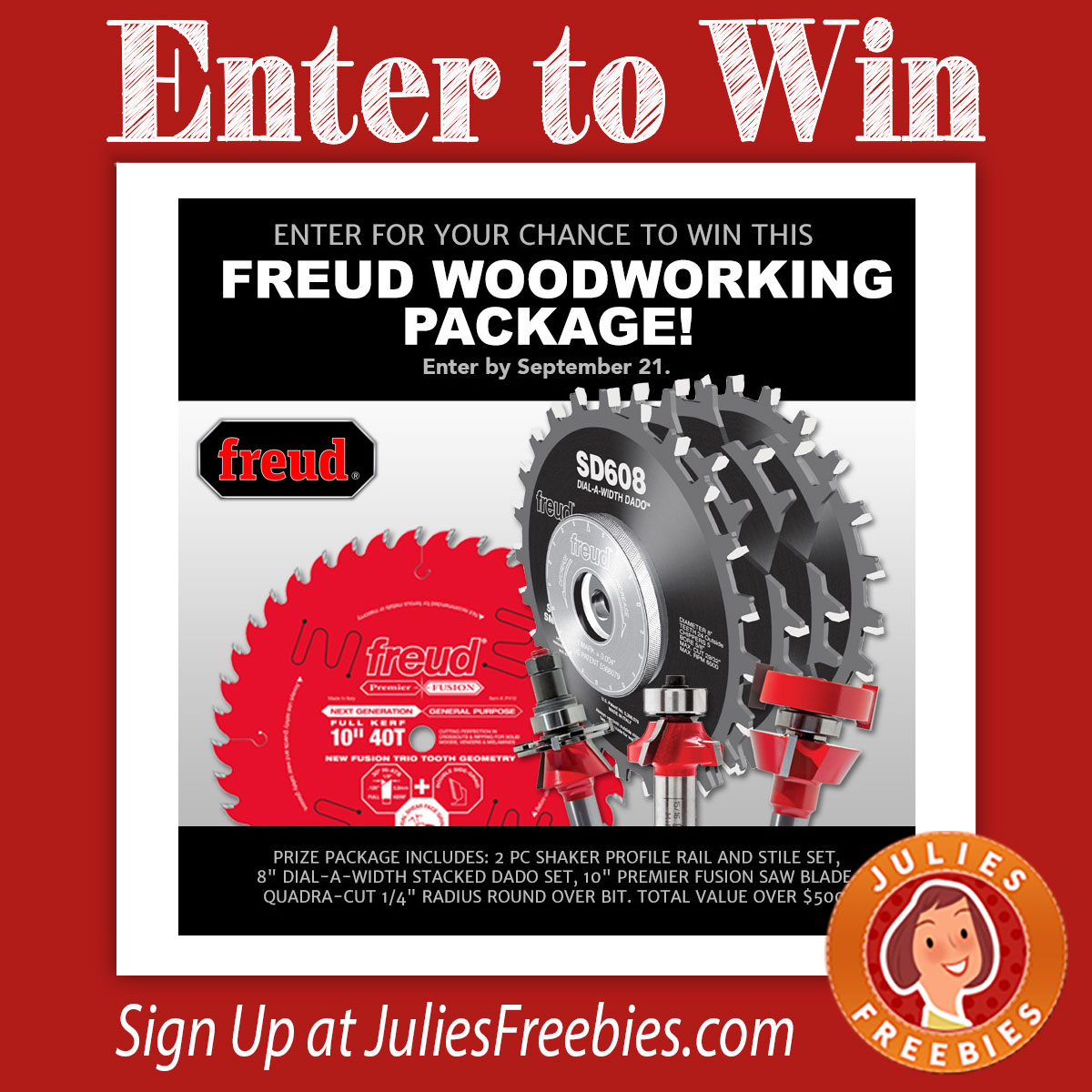 Win a Freud Woodworking Prize Package - Julie's Freebies