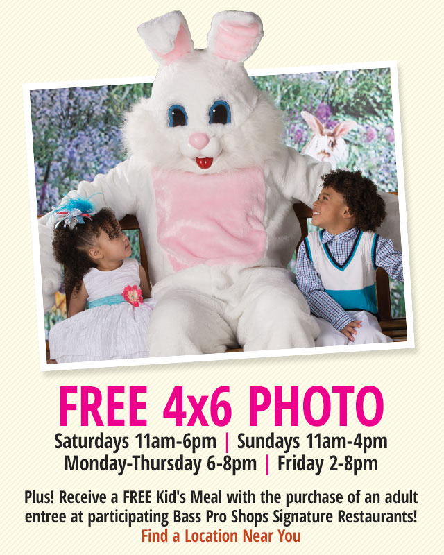 Free Easter Bunny Photo at Bass Pro Shops Julie's Freebies
