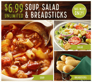 Unlimited Soup Salad And Breadsticks At Olive Garden Only 6 99
