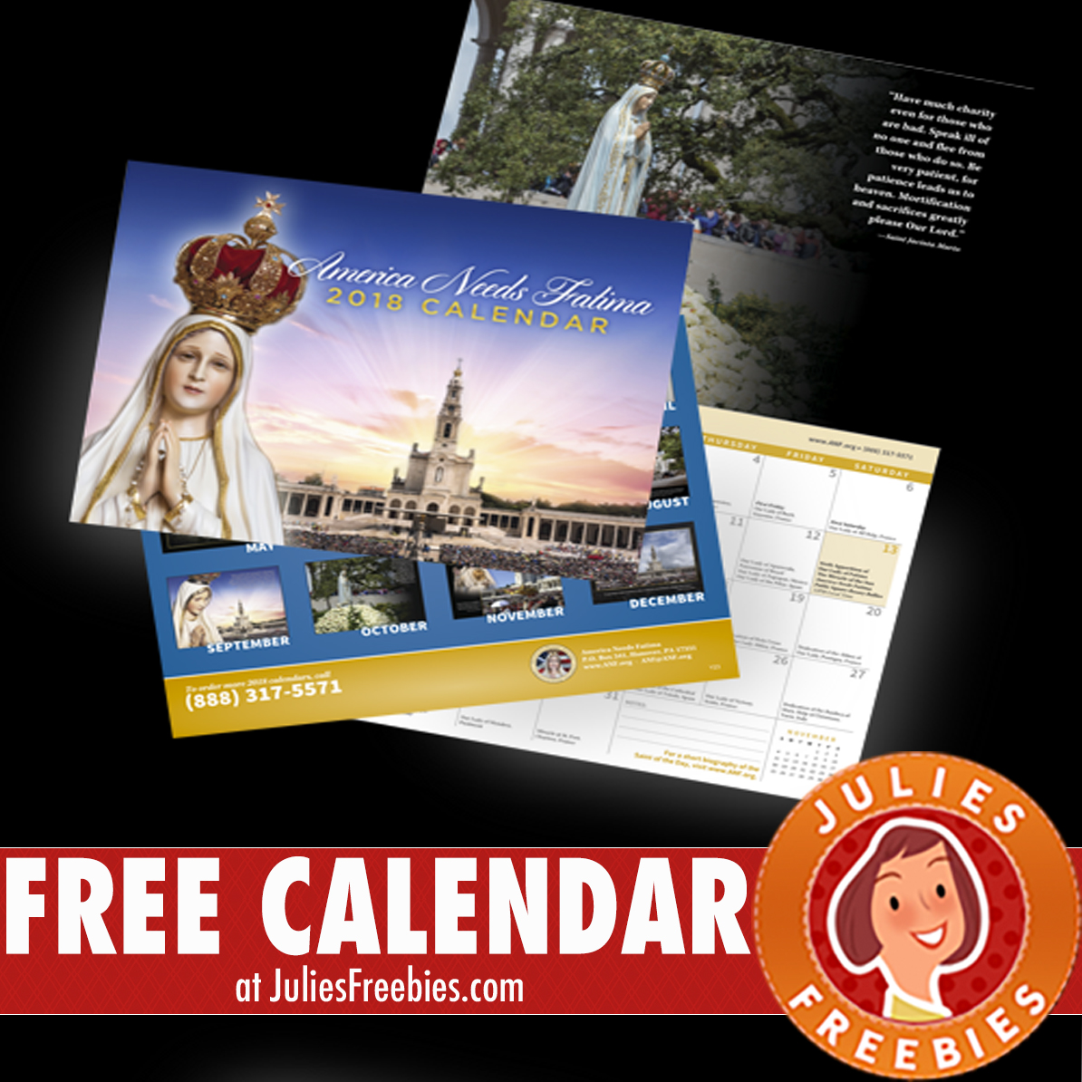 Free 2018 Fatima Calendar (Religious) - Julie's Freebies