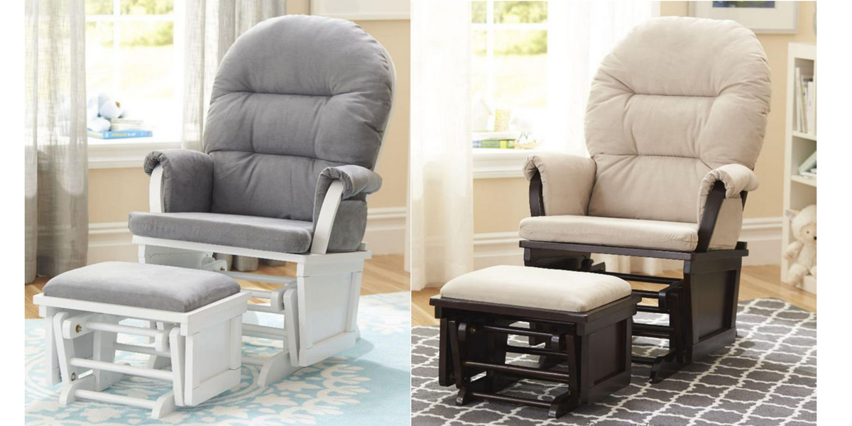 shermag aiden glider and ottoman set