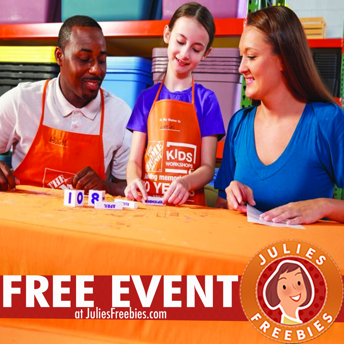 Free Wooden Block Calendar Event at Home Depot Julie's Freebies