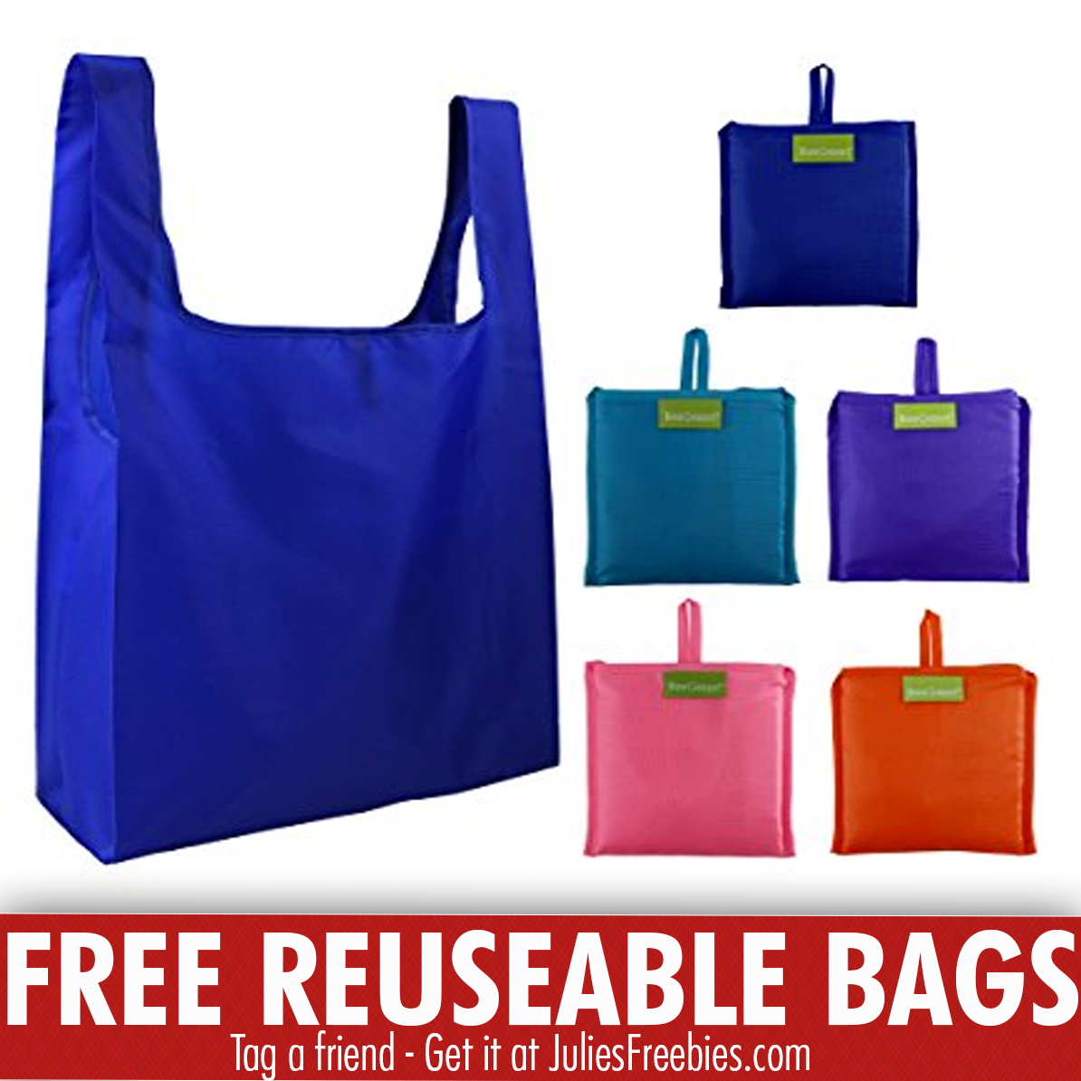 Free 5 Piece Set of Reuseable Grocery Bags - Julie's Freebies