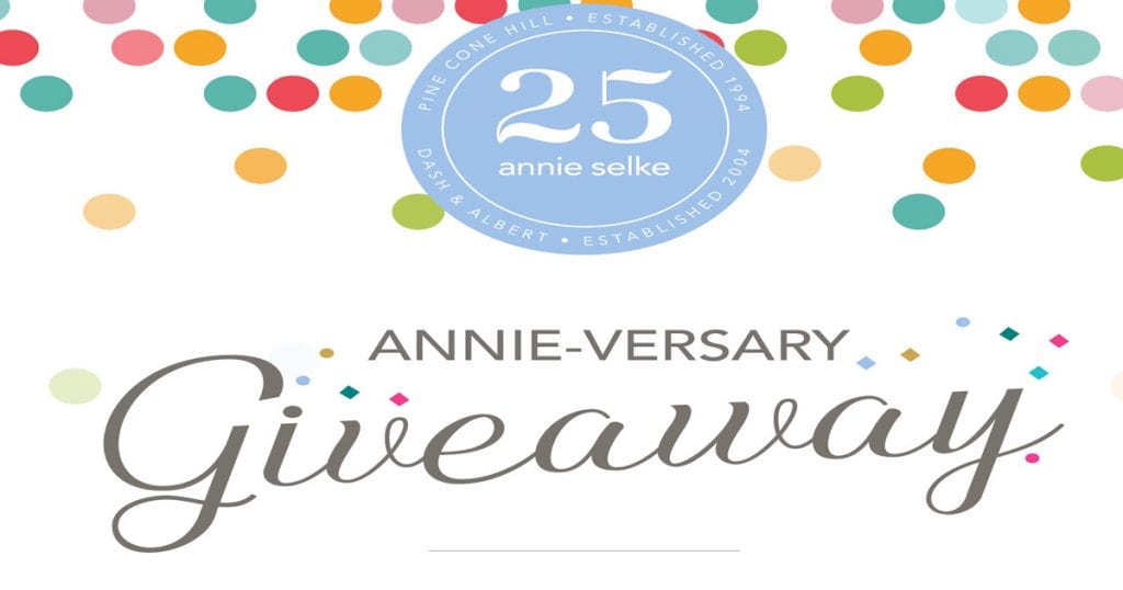 The Annie Selke Monthly 25th Annieversary Giveaway Julie's Freebies