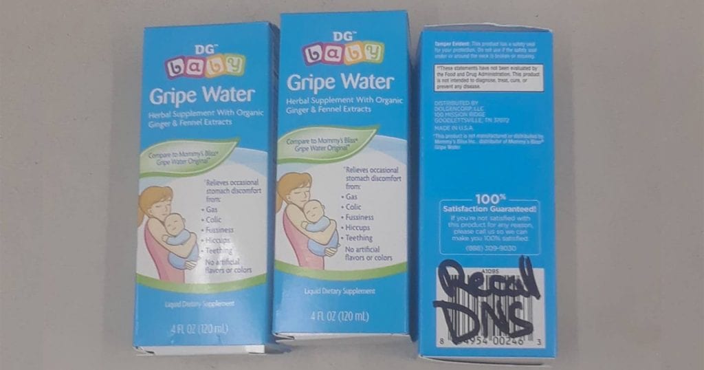 RECALL ALERT DG Baby Gripe Water Julie's Freebies