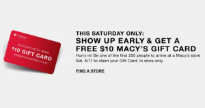 macy 11th gift card score saturday