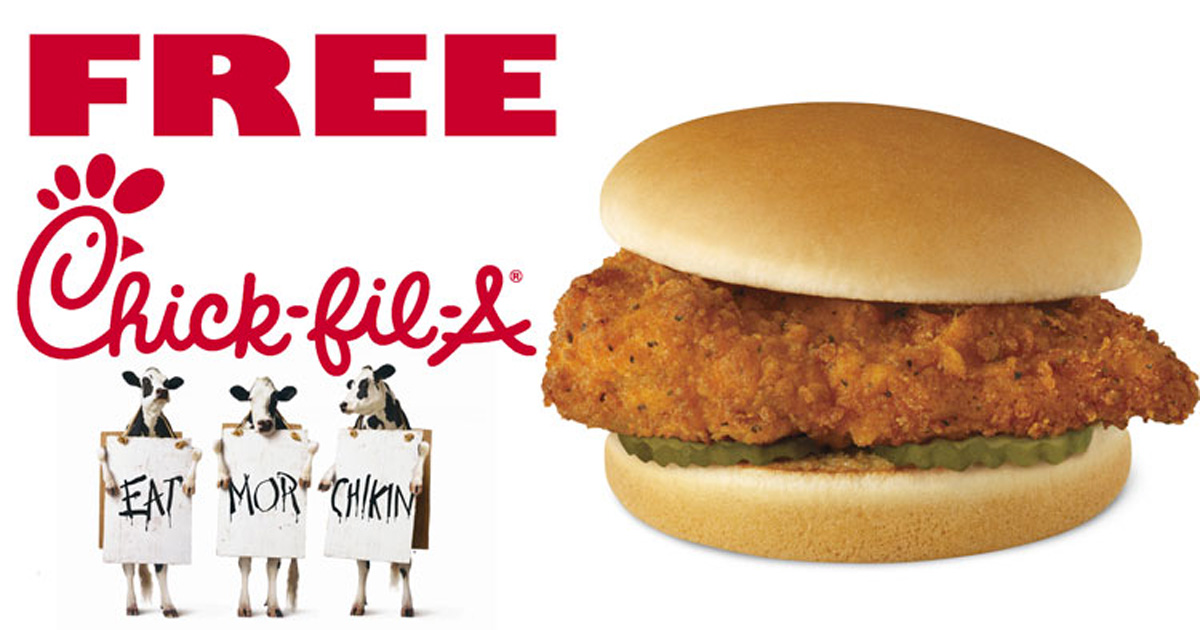 Free Entree at ChickFilA Julie's Freebies