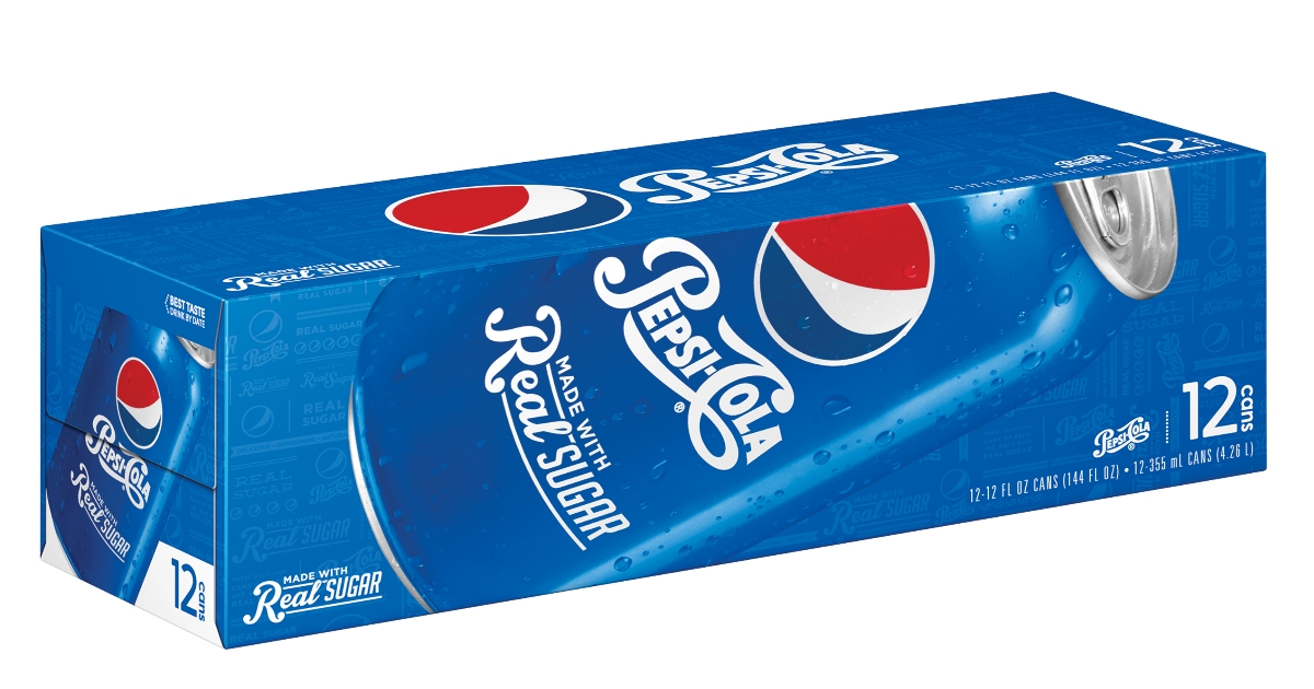 Pepsi made with Real Sugar 12 packs only $1.95 Online Only - Julie's ...