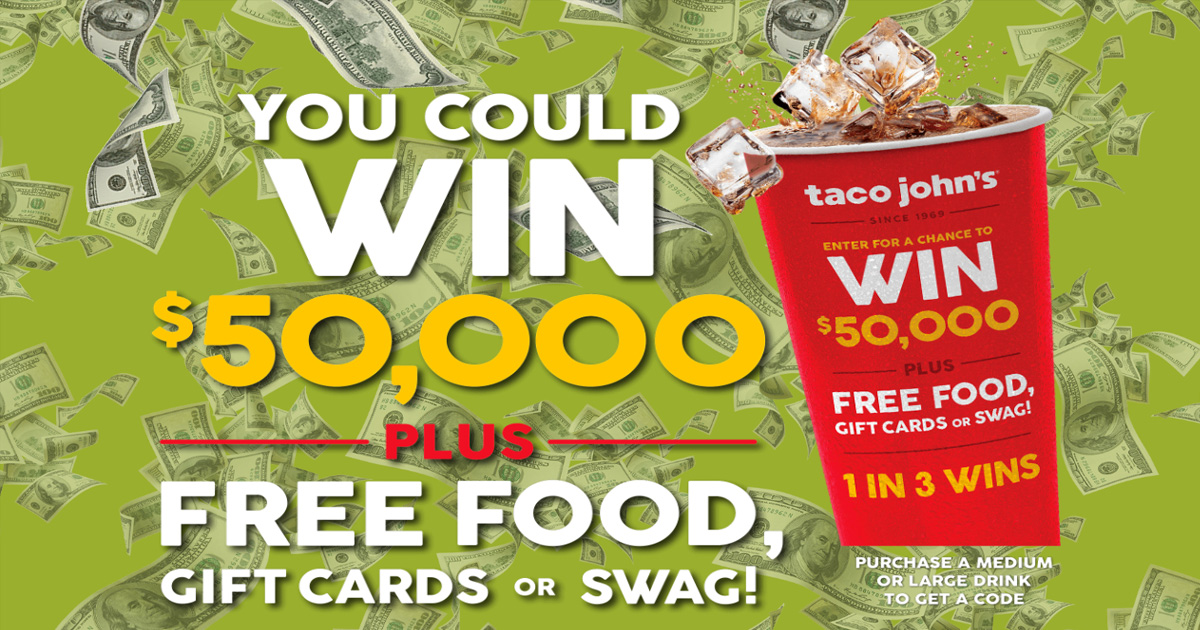 Taco John's 50th Anniversary Sweeps & Instant Win Game - Julie's Freebies