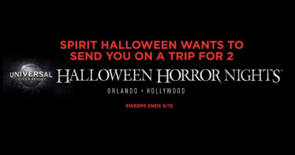 Spirit Halloween "Halloween Horror Nights" Sweepstakes ...