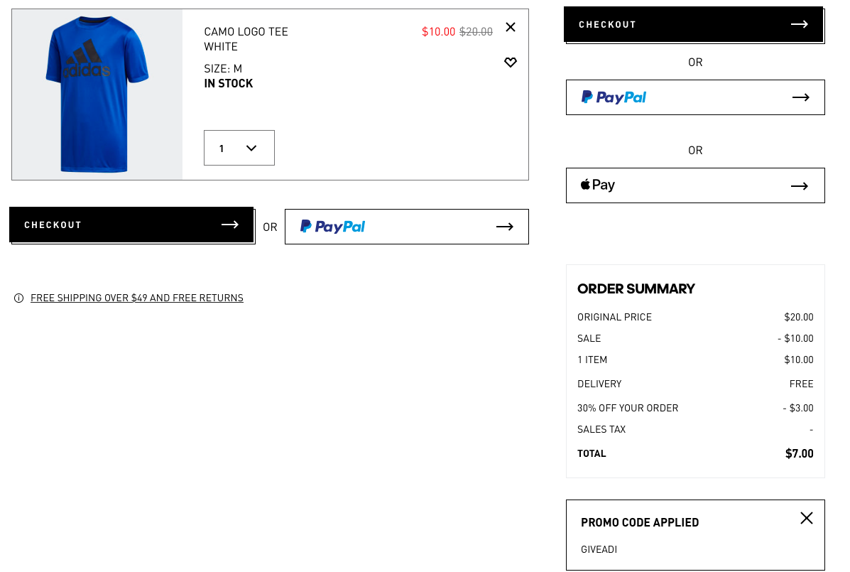 adidas free delivery code 2019