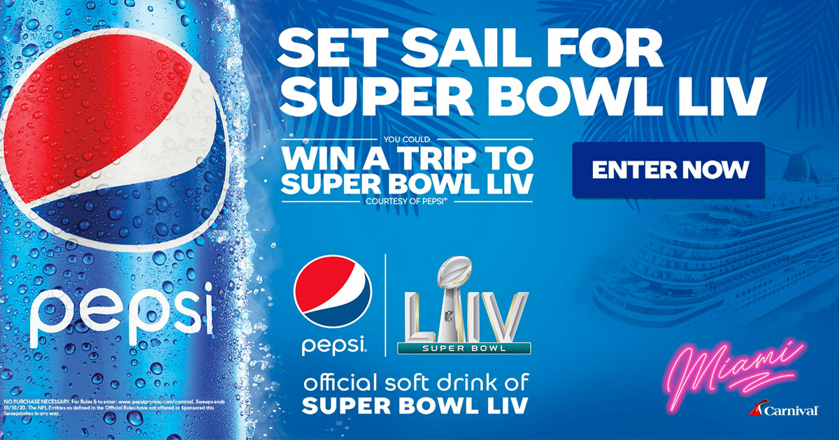 Pepsi 2019 Super Bowl LIV Sweepstakes Julie's Freebies