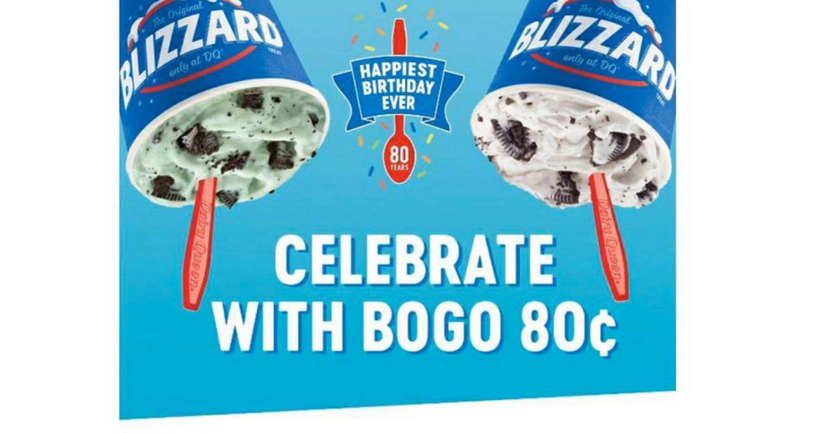 Dairy Queen Deal BOGO for 80¢ Blizzard Treats Julie's Freebies