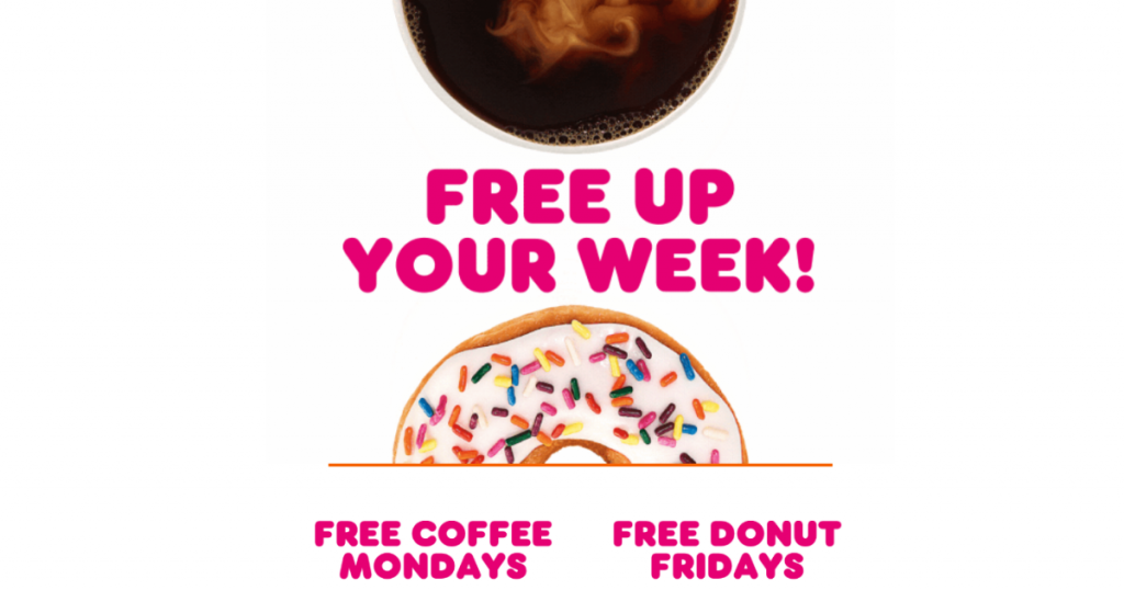 Dunkin FREE Coffee Monday and FREE Donut Friday Julie's Freebies