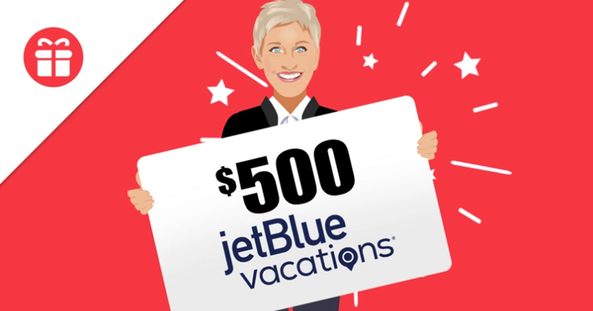 Ellen JetBlue Vacations Gift Card Giveaway Julie's Freebies