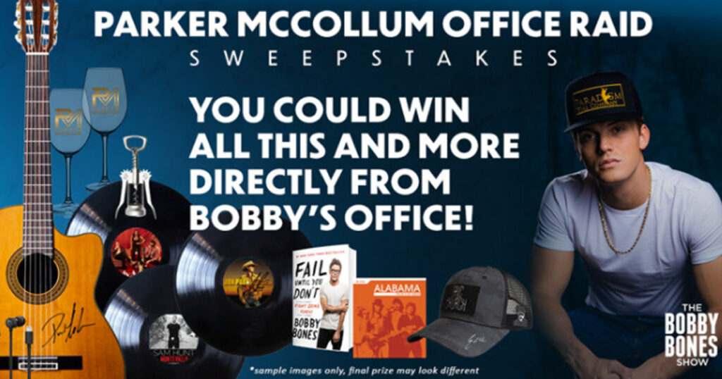 The Bobby Bones Show’s Parker McCollum Office Raid Sweepstakes Julie