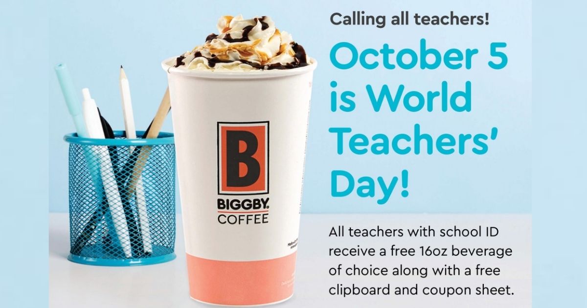 FREE Coffee For Teachers at Biggby Coffee on October 5th! Julie's