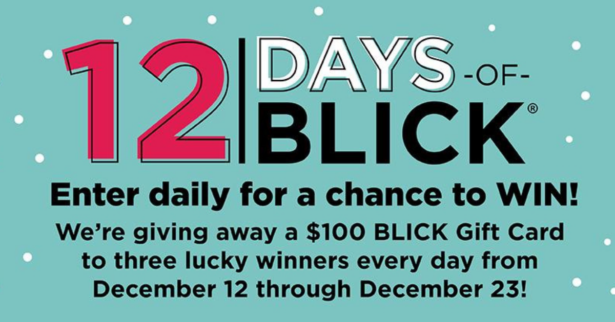 12 Days of BLICK Sweepstakes Julie's Freebies