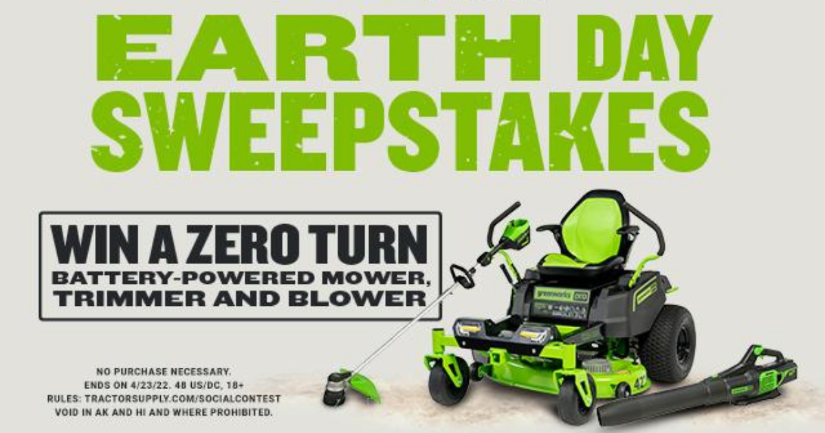 Tractor Supply x Greenworks Earth Day Sweepstakes Julie's Freebies